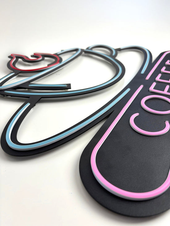 Coffee Neon Tabela - Cafe Dekoru