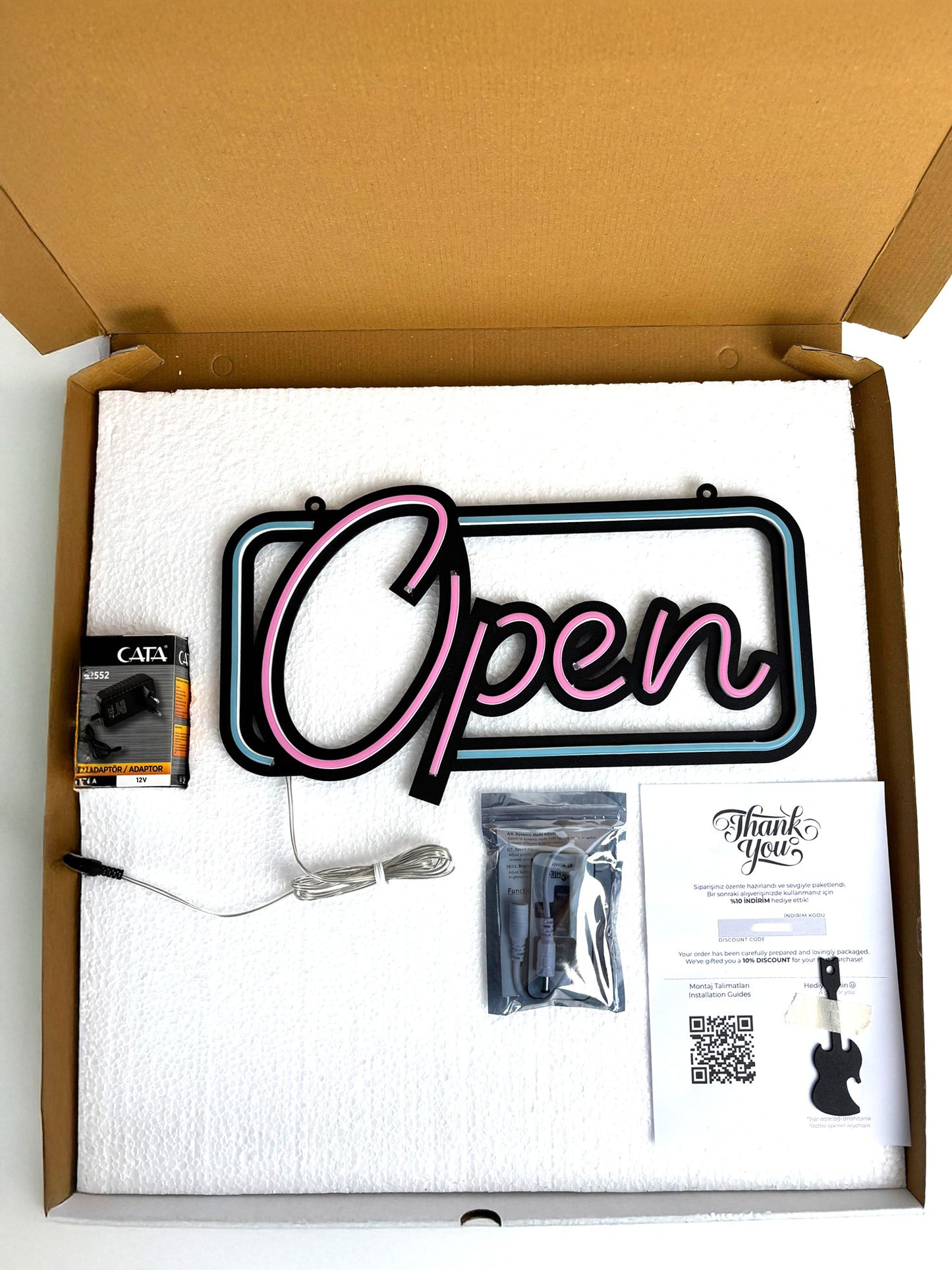 Open Neon Işık Modern