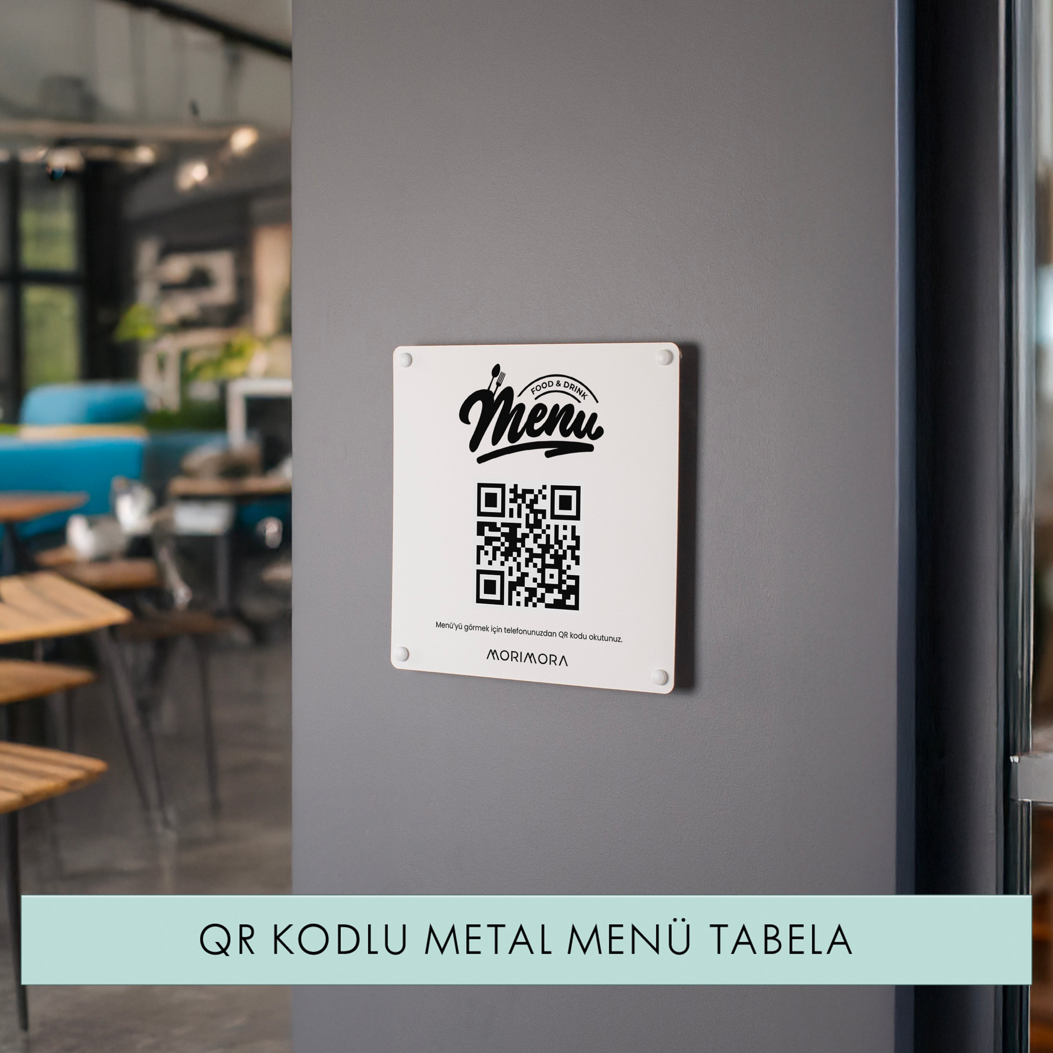QR Kodlu Metal Duvar Menü Tabelası