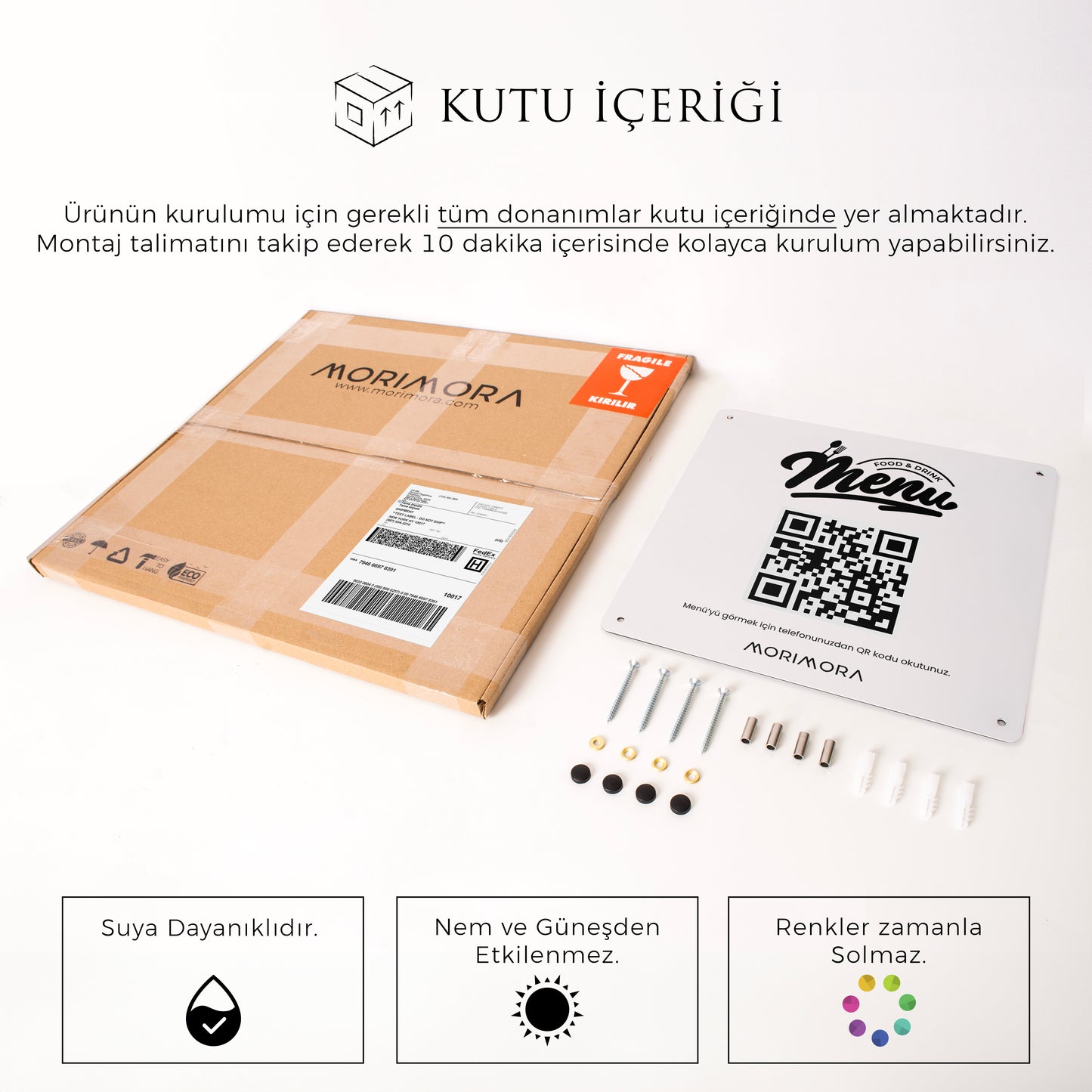 QR Kodlu Metal Duvar Menü Tabelası