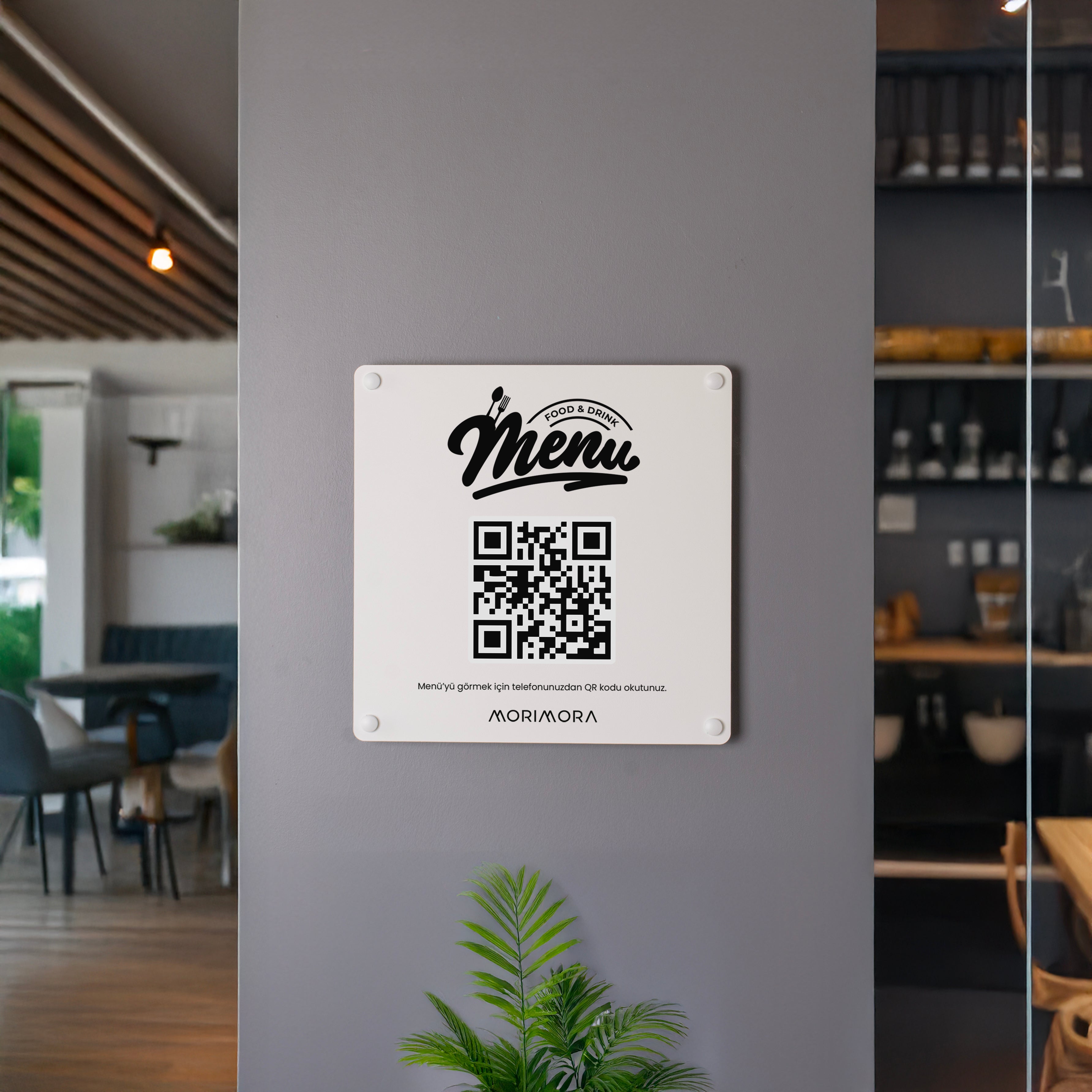 QR Kodlu Metal Duvar Menü Tabelası