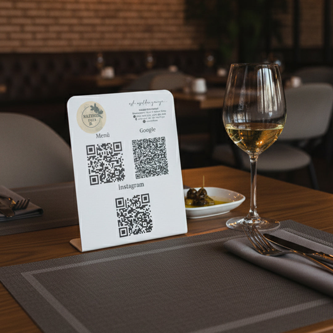 Metal QR Menü Standı