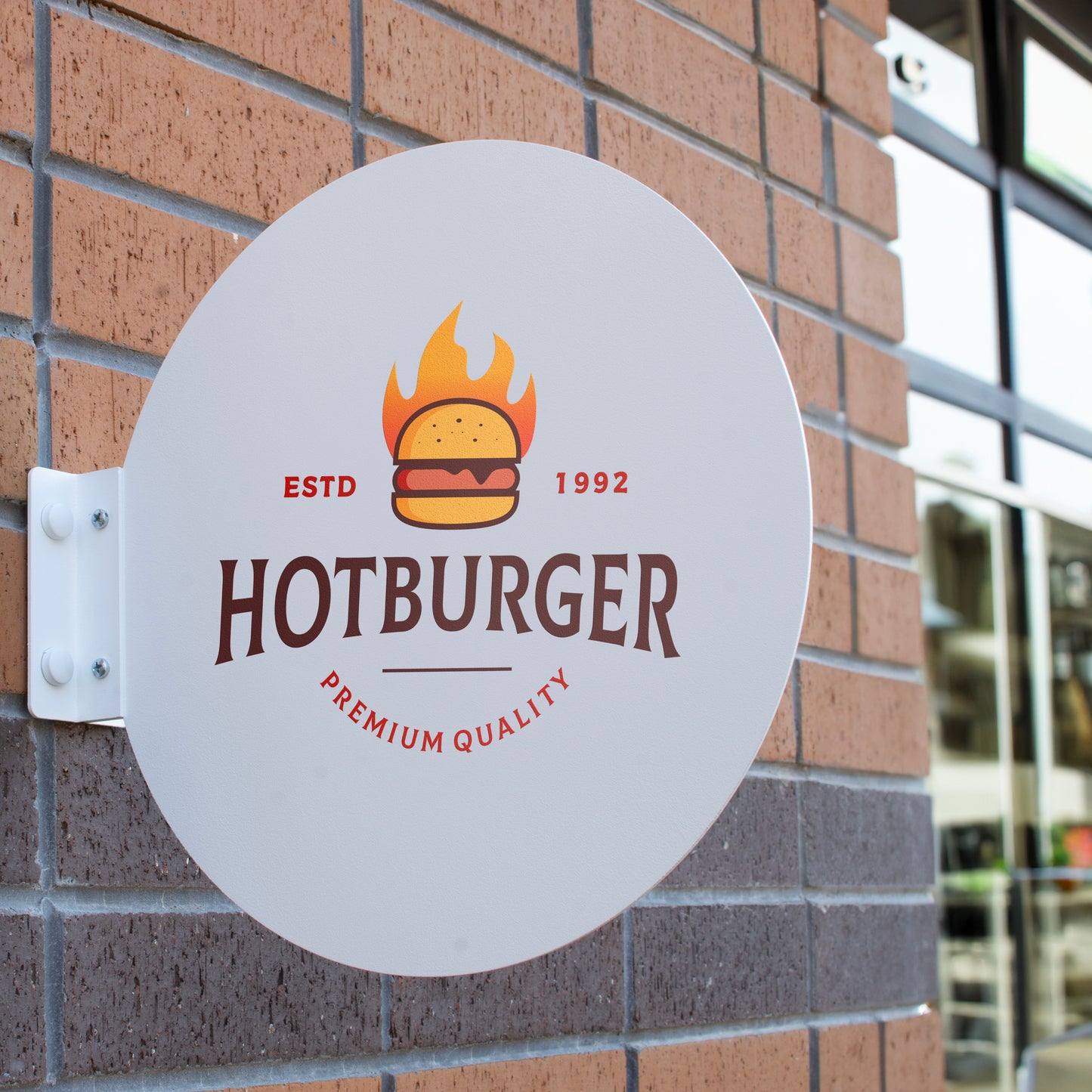 İşletmelere Özel Logolu Metal Tabela - Yuvarlak