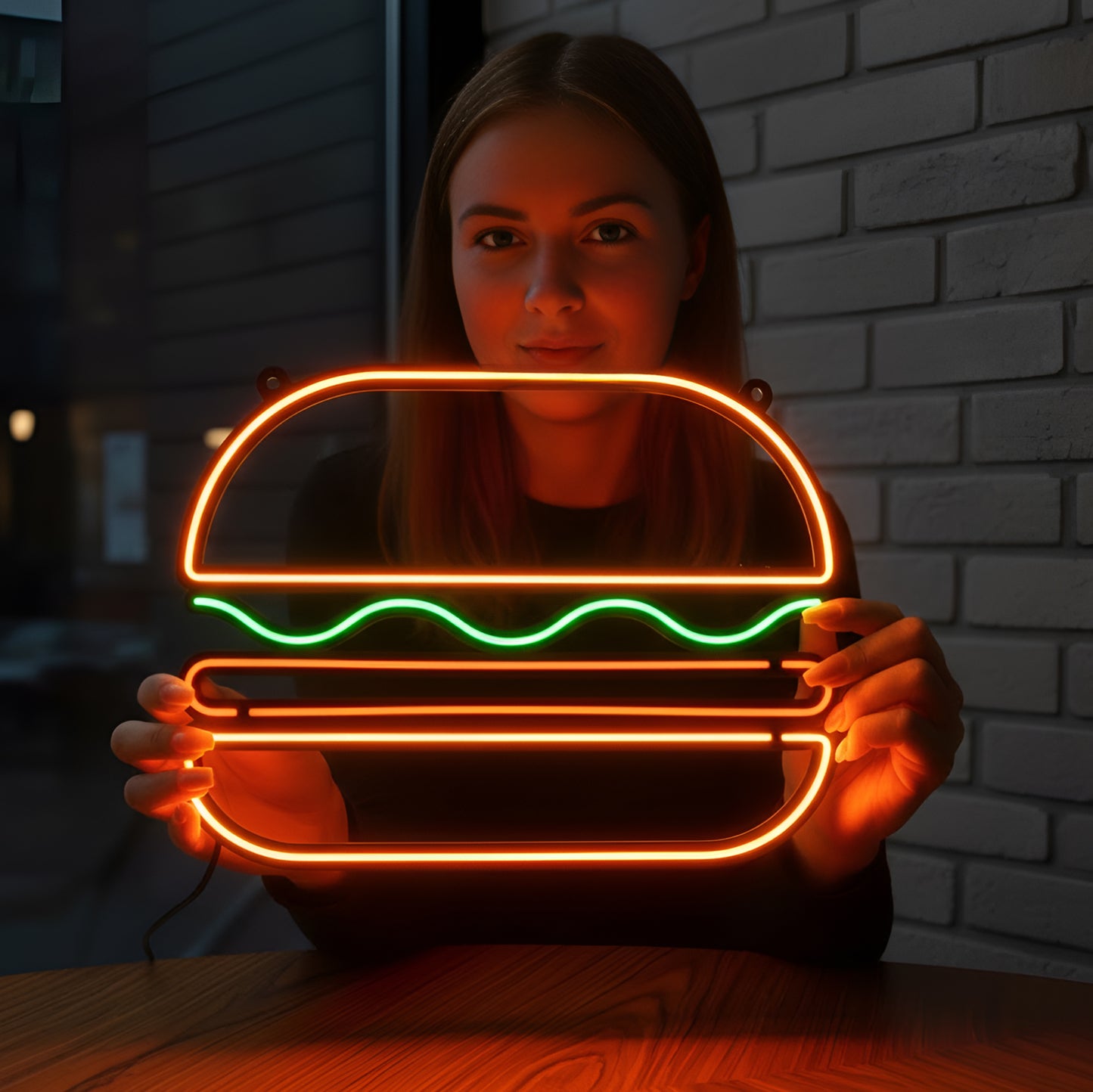 Hamburger Neon Dekor