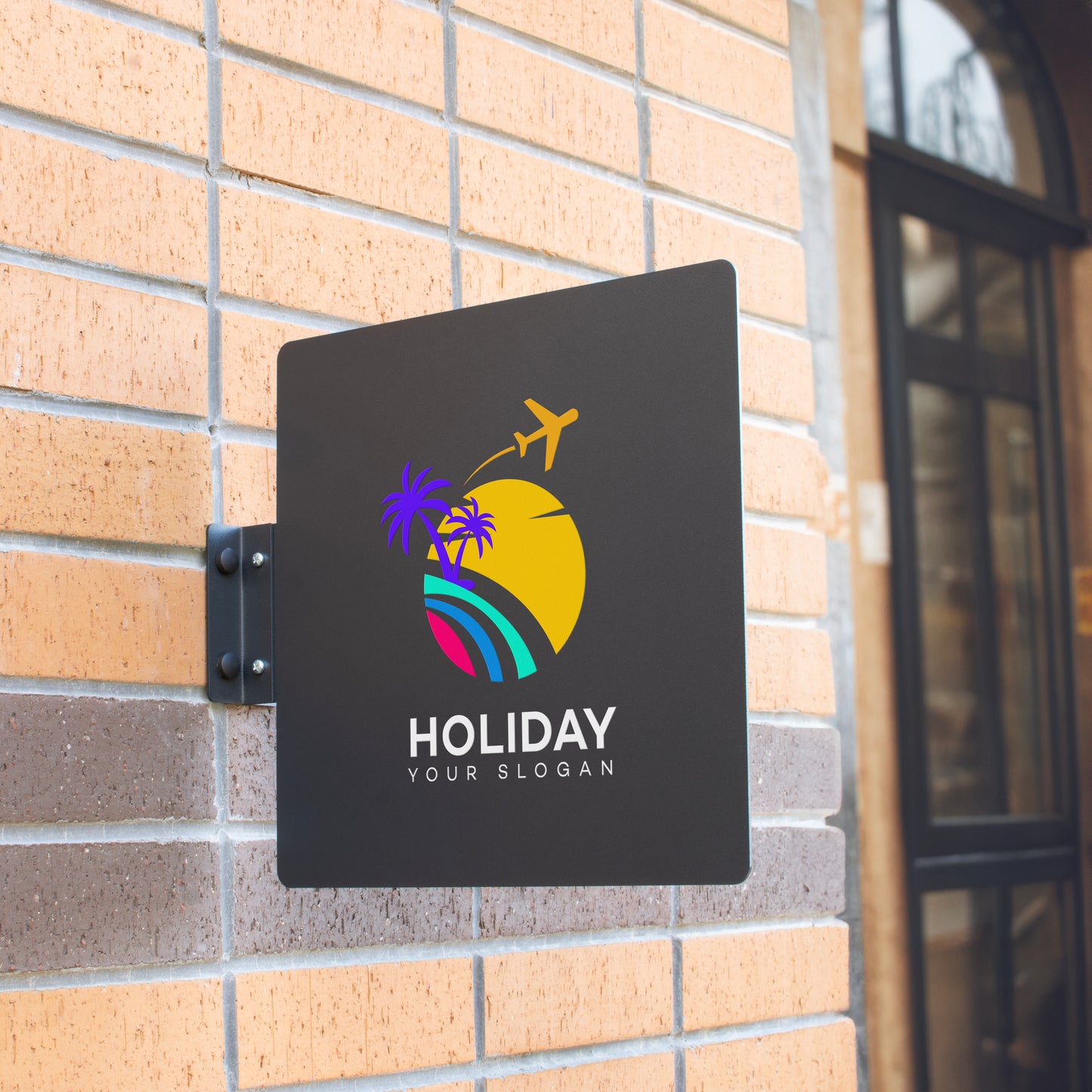 İşletmelere Özel Logolu Metal Tabela - Kare