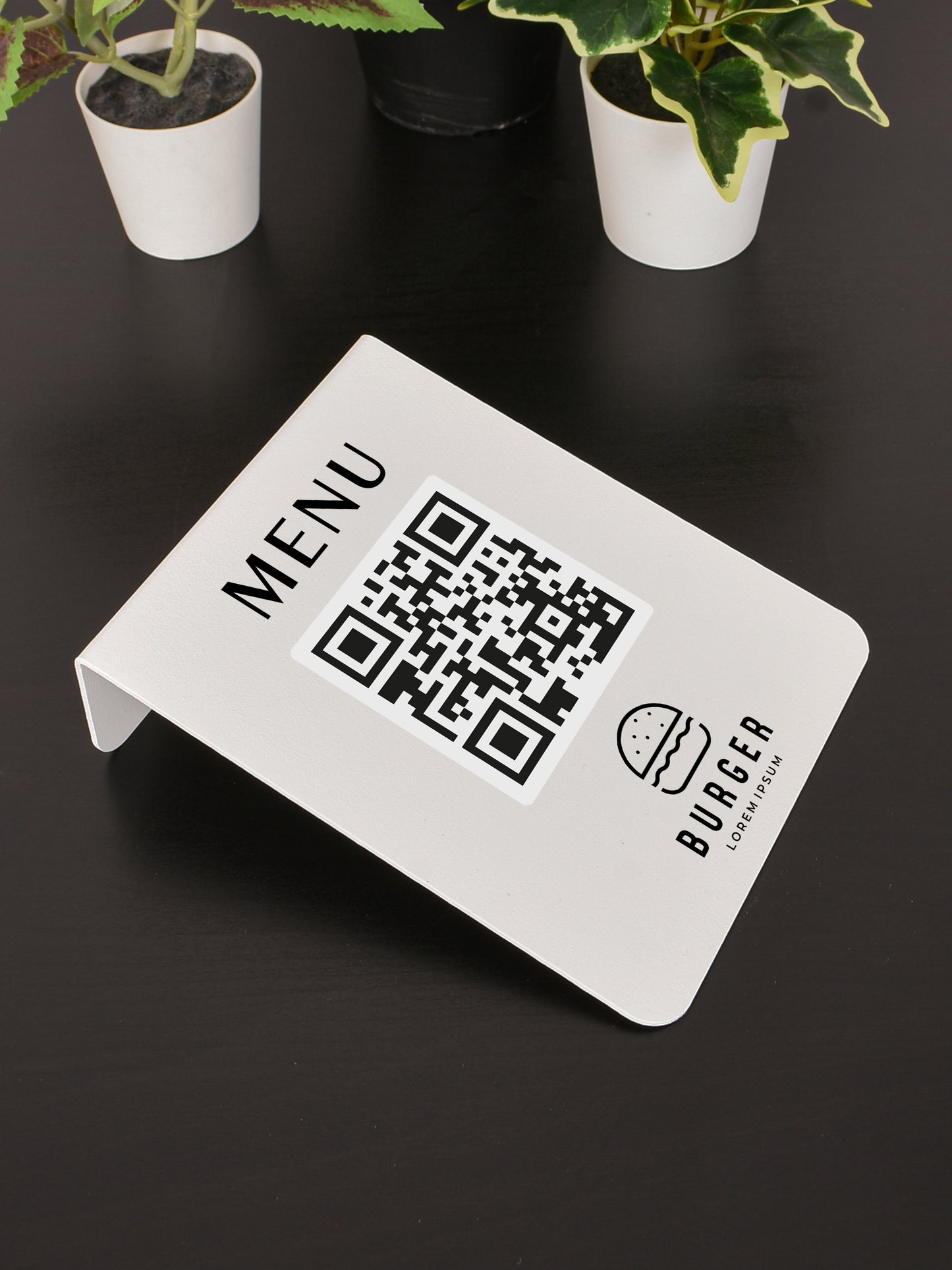 Minimalist Metal QR Menü Standı