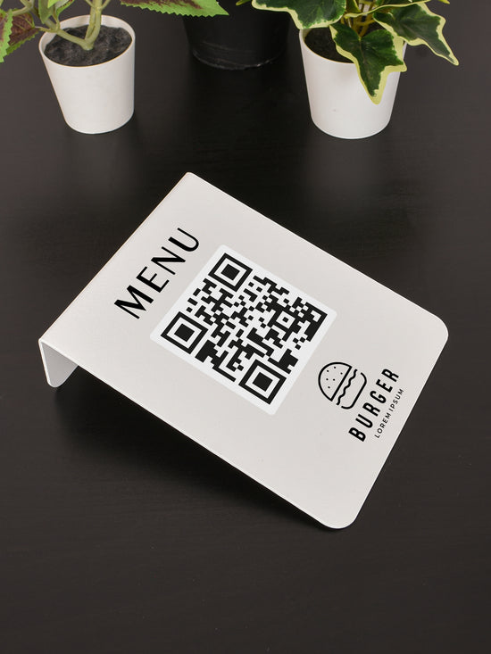 Minimalist Metal QR Menü Standı