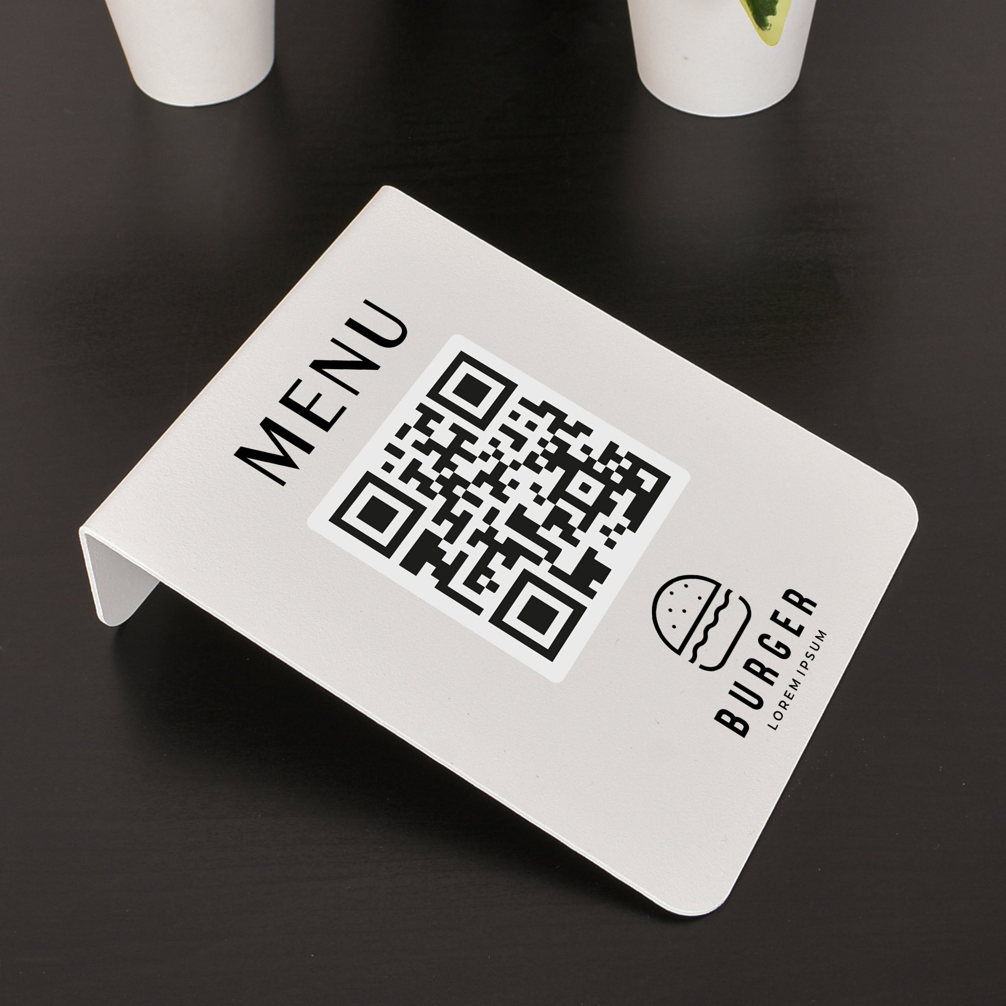 Minimalist Metal QR Menü Standı
