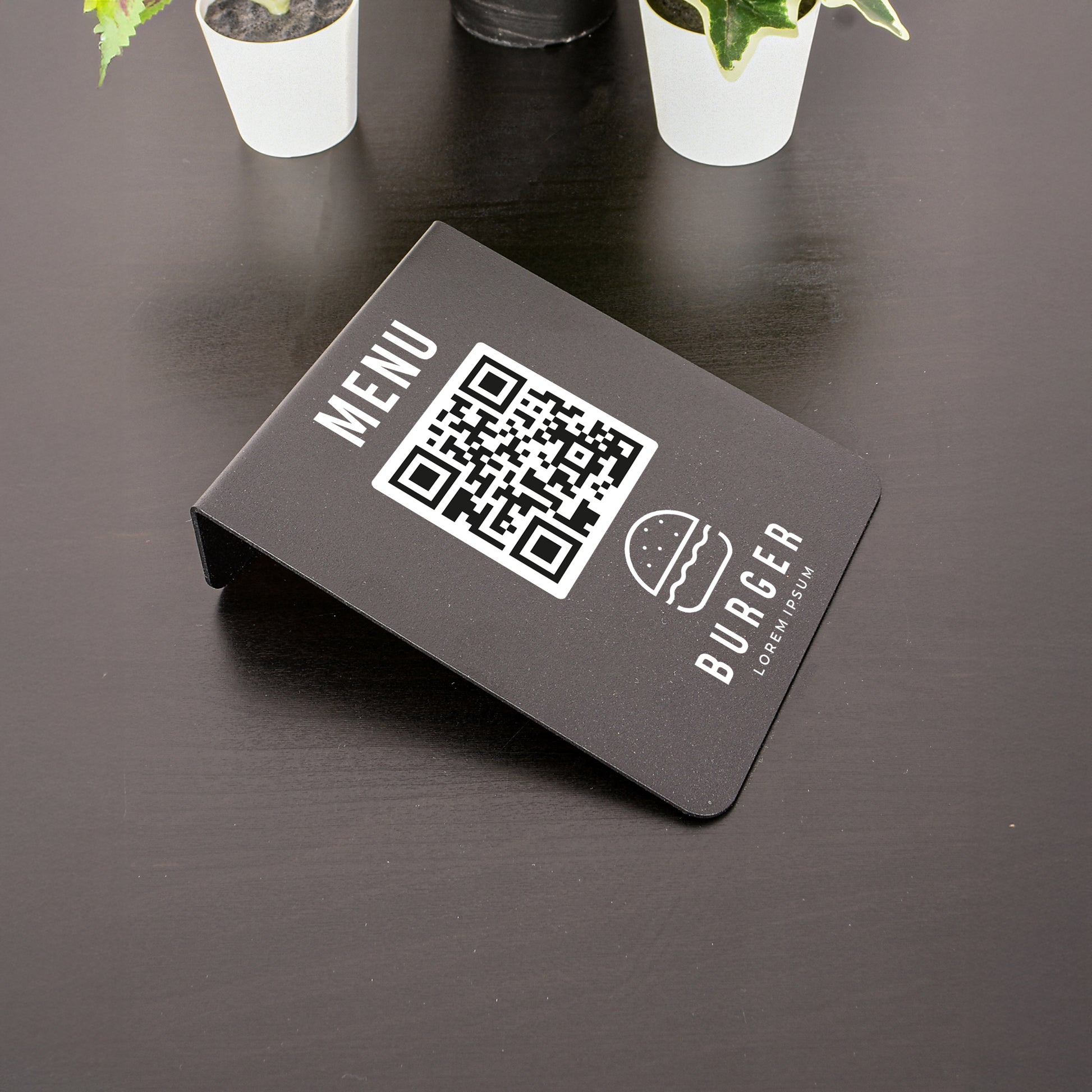 Minimalist Metal QR Menü Standı