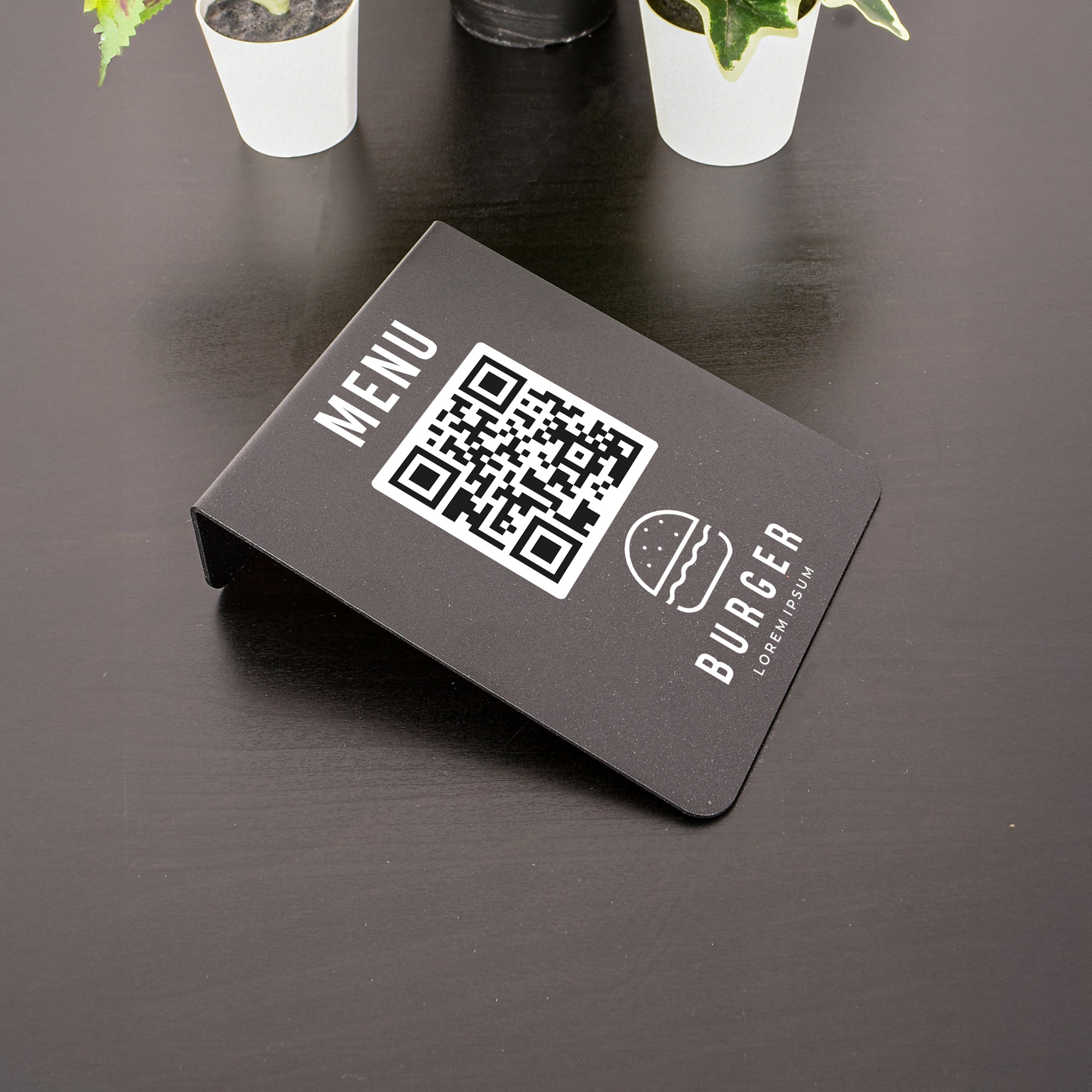 Minimalist Metal QR Menü Standı
