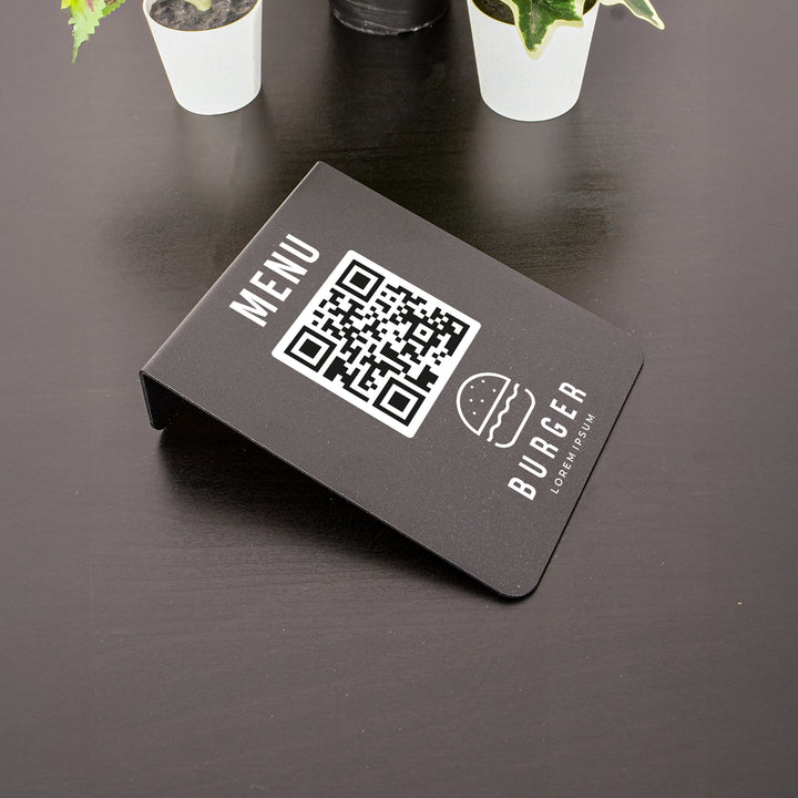 Minimalist Metal QR Menü Standı