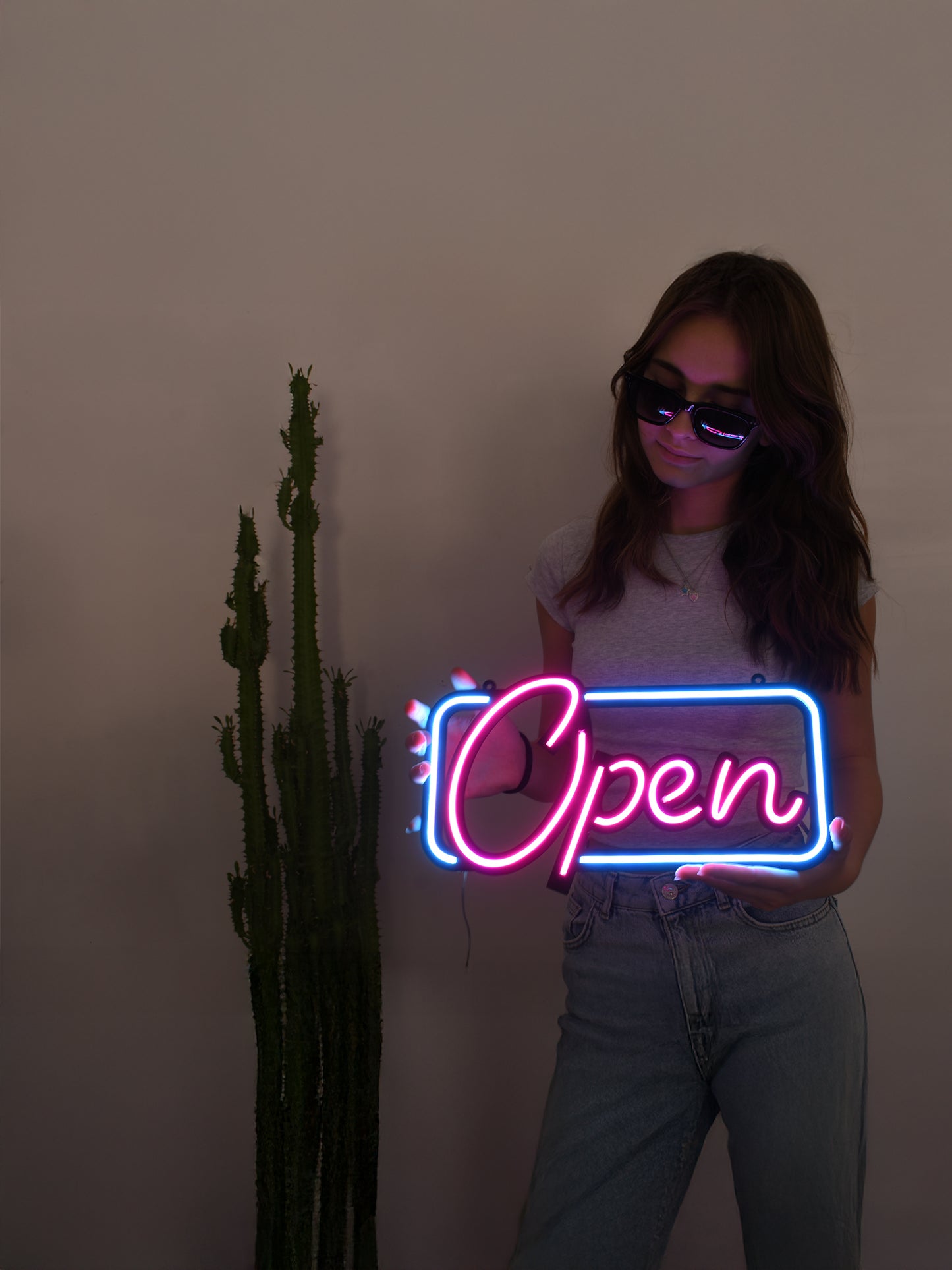 Open Neon Işık Modern