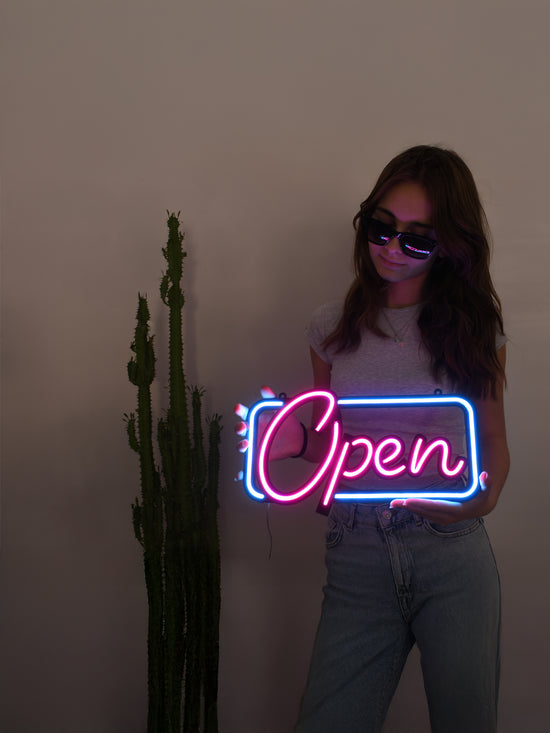 Open Neon Işık Modern