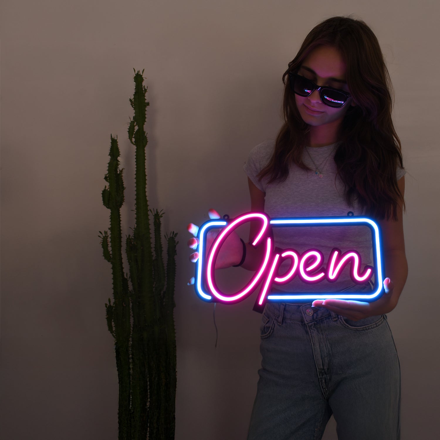 Open Neon Işık Modern