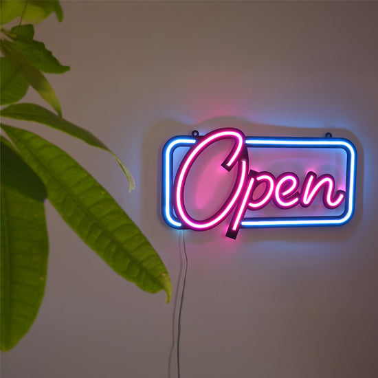 Open Neon Işık Modern