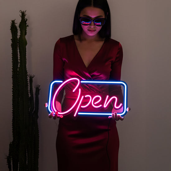 Open Neon Işık Modern
