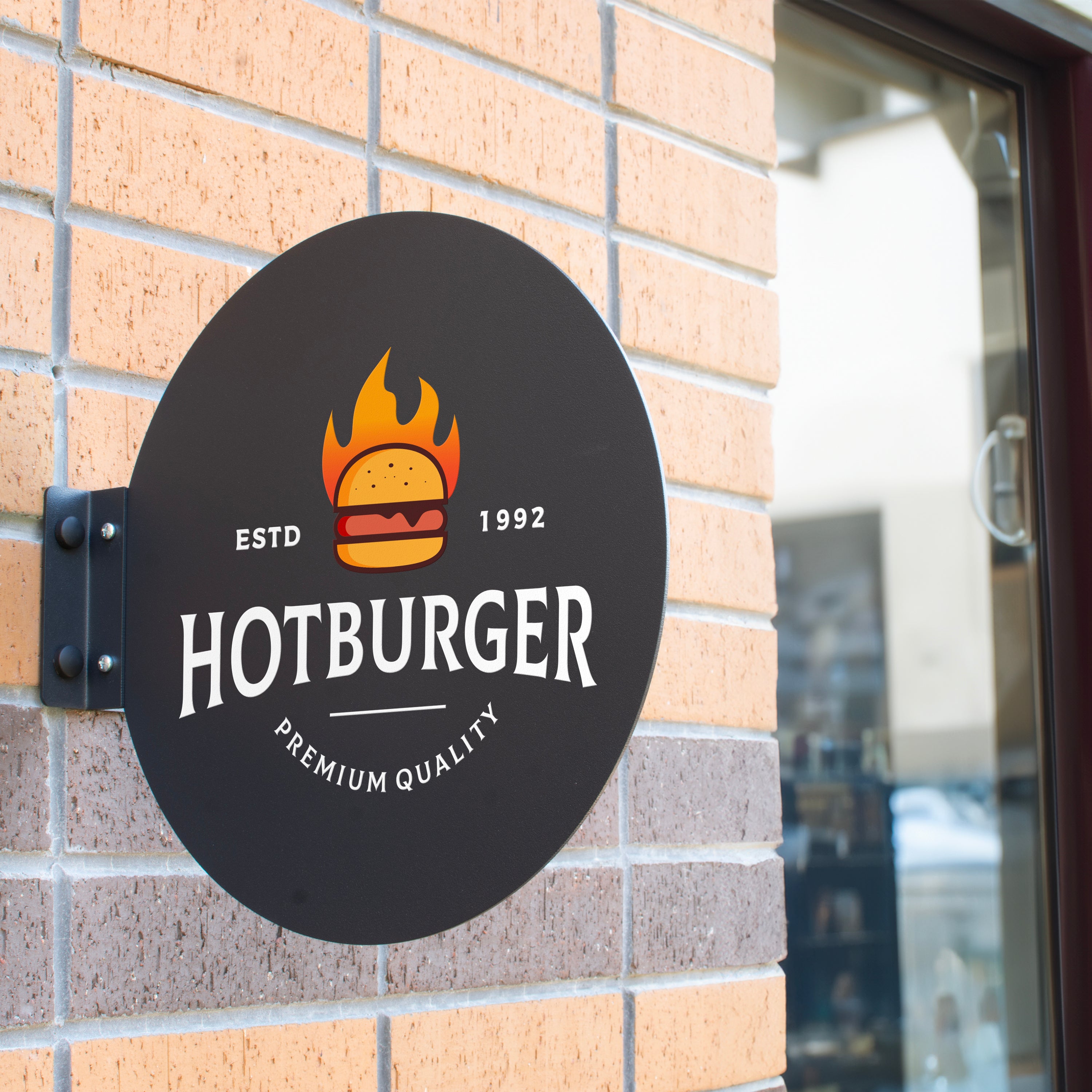 İşletmelere Özel Logolu Metal Tabela - Yuvarlak