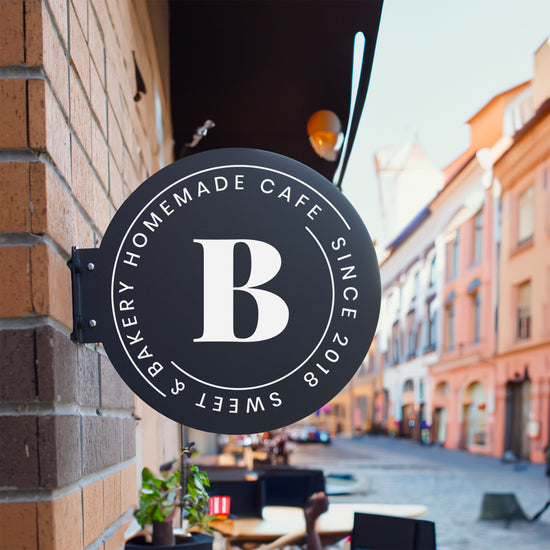 İşletmelere Özel Logolu Metal Tabela - Yuvarlak