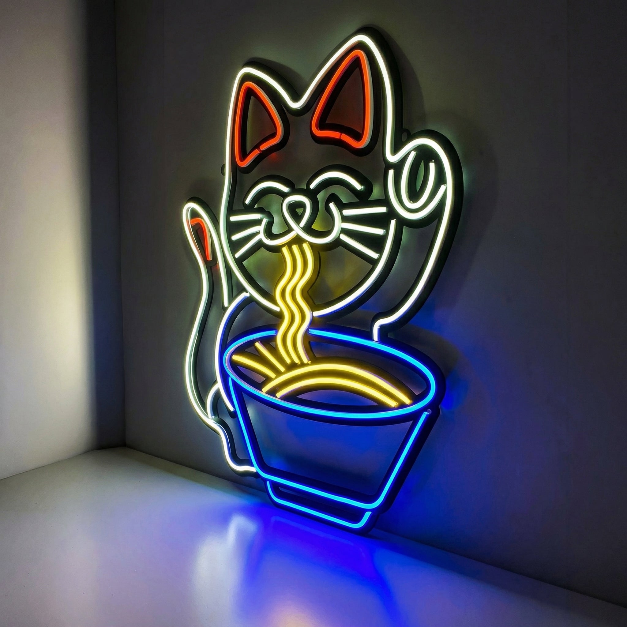 Şanslı Kedi Ramen Neon