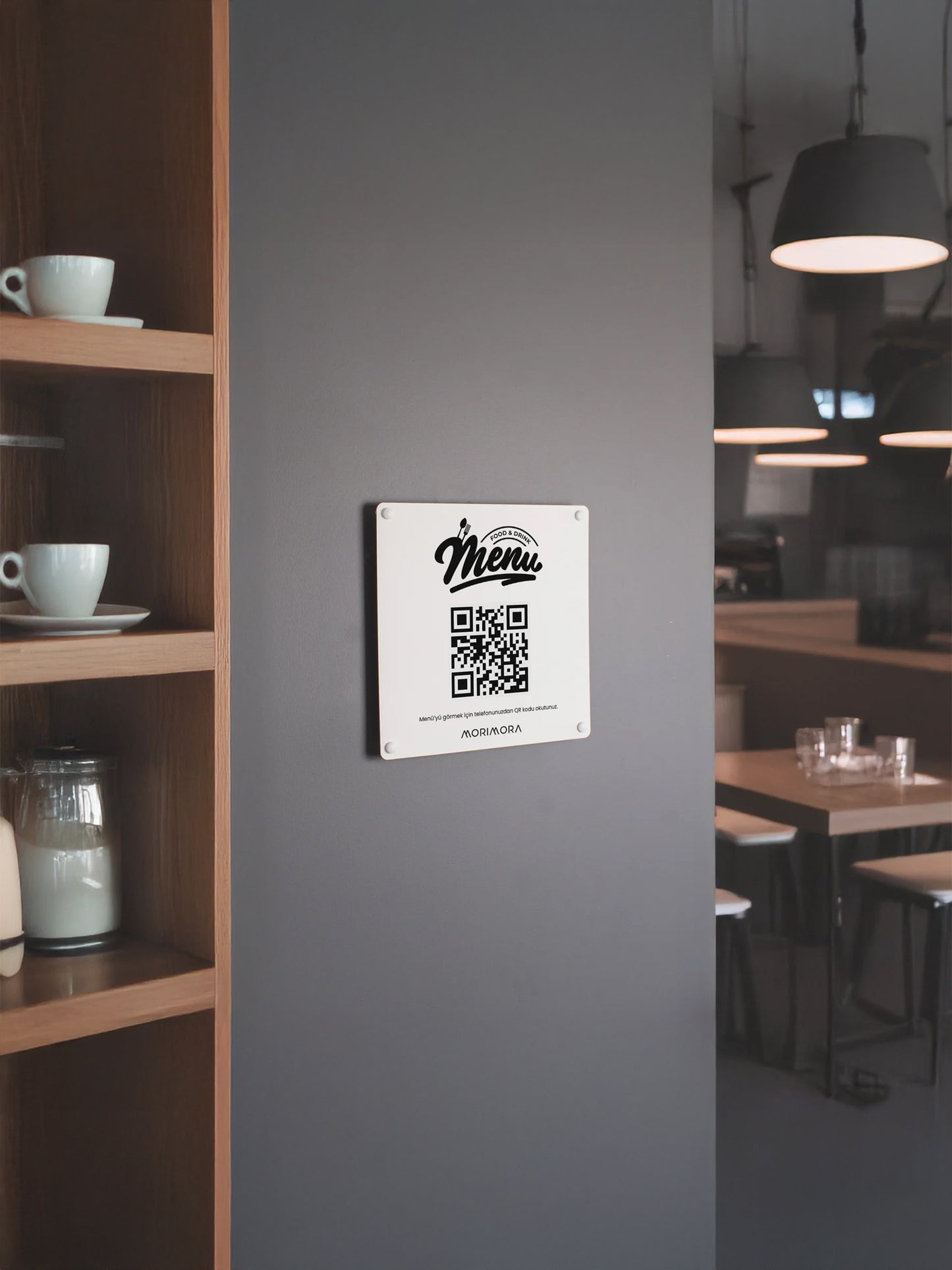 QR Kodlu Metal Duvar Menü Tabelası