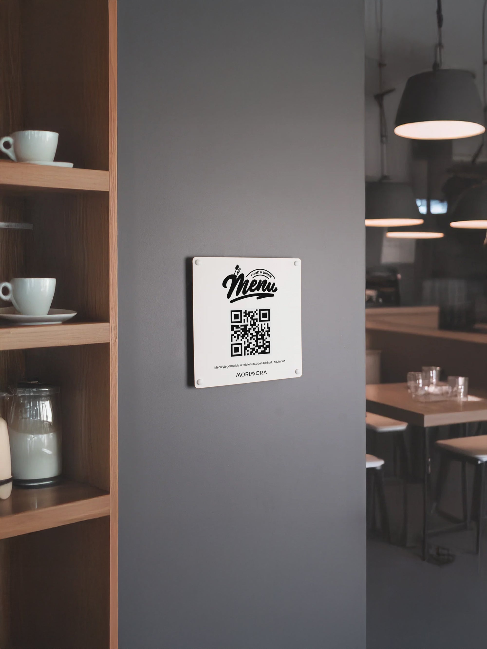 QR Kodlu Metal Duvar Menü Tabelası
