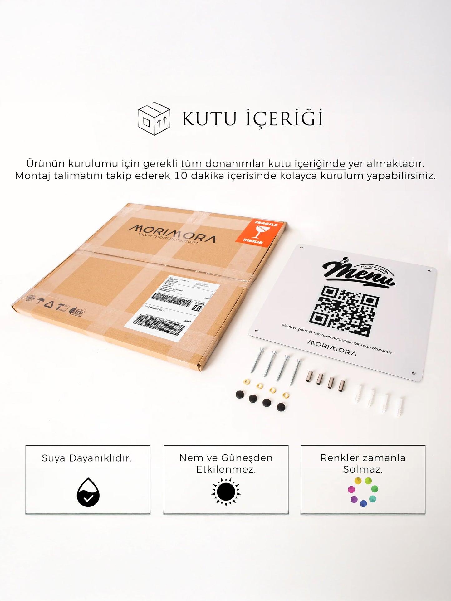 QR Kodlu Metal Duvar Menü Tabelası