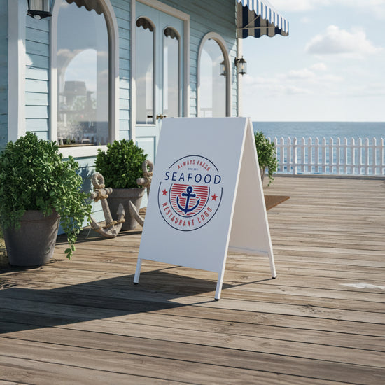 Mağaza Önü Açılır Kapanır Tabela - Beyaz