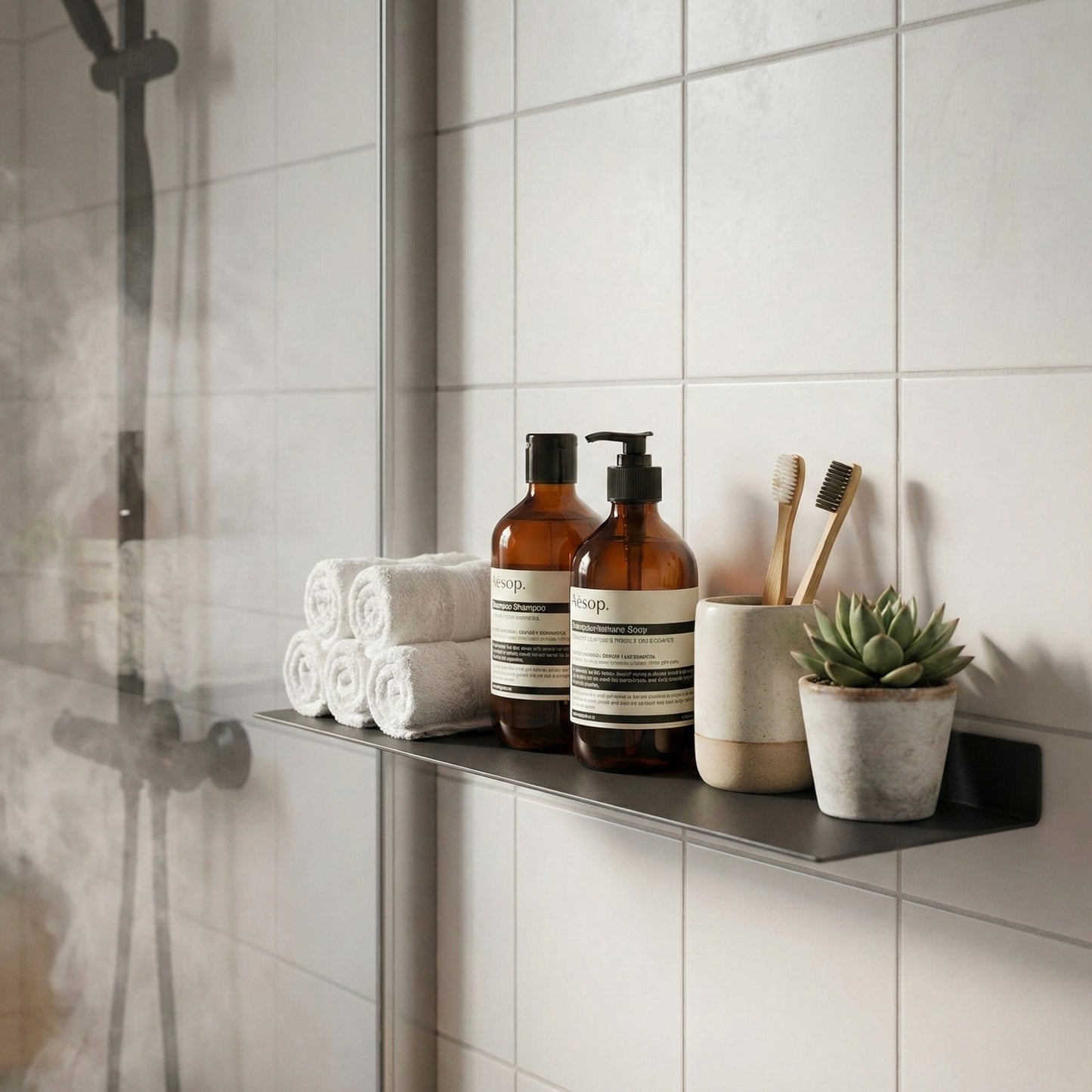 Modern Metal Banyo Rafı