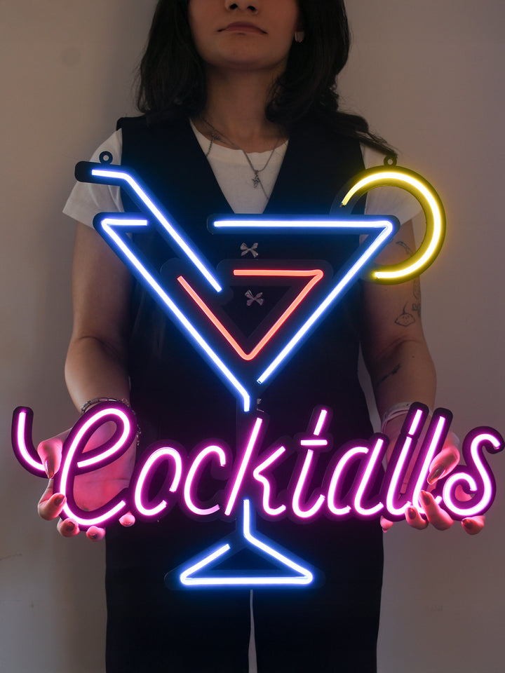 Cocktail Neon Tabela - Bar Dekoru