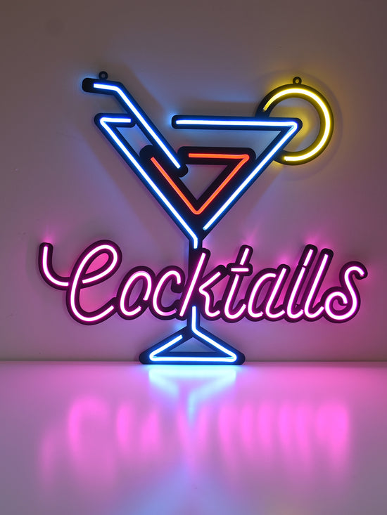 Cocktail Neon Tabela - Bar Dekoru