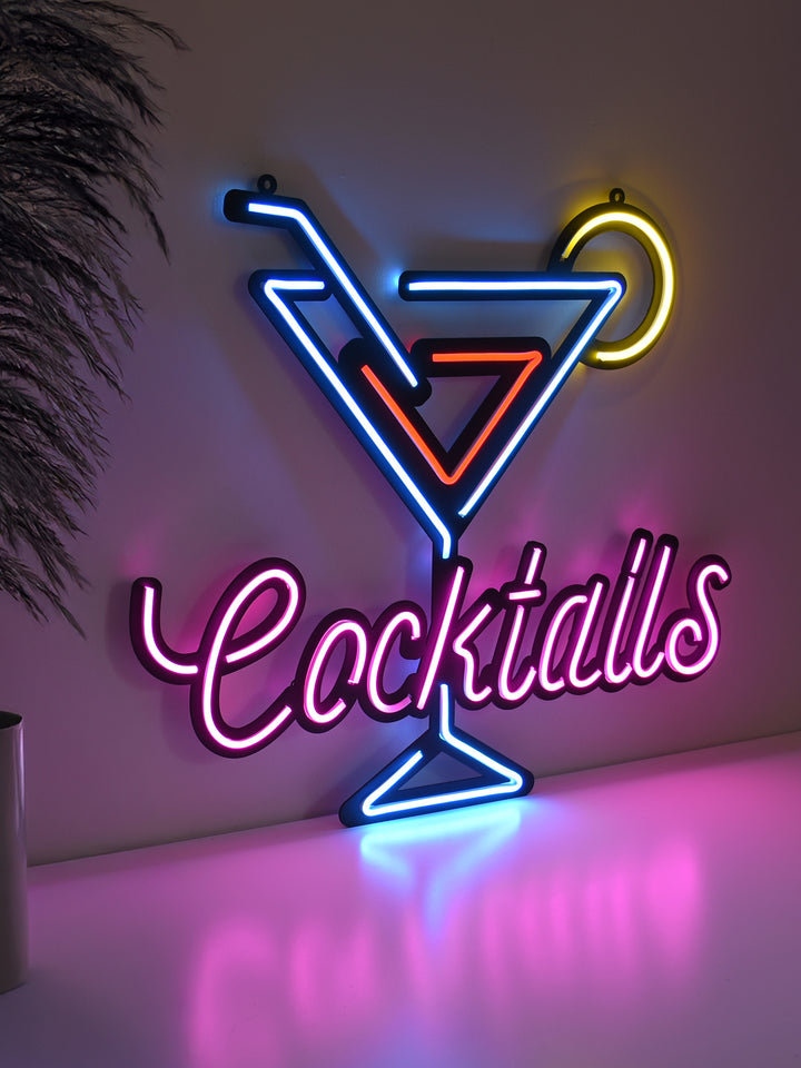 Cocktail Neon Tabela - Bar Dekoru
