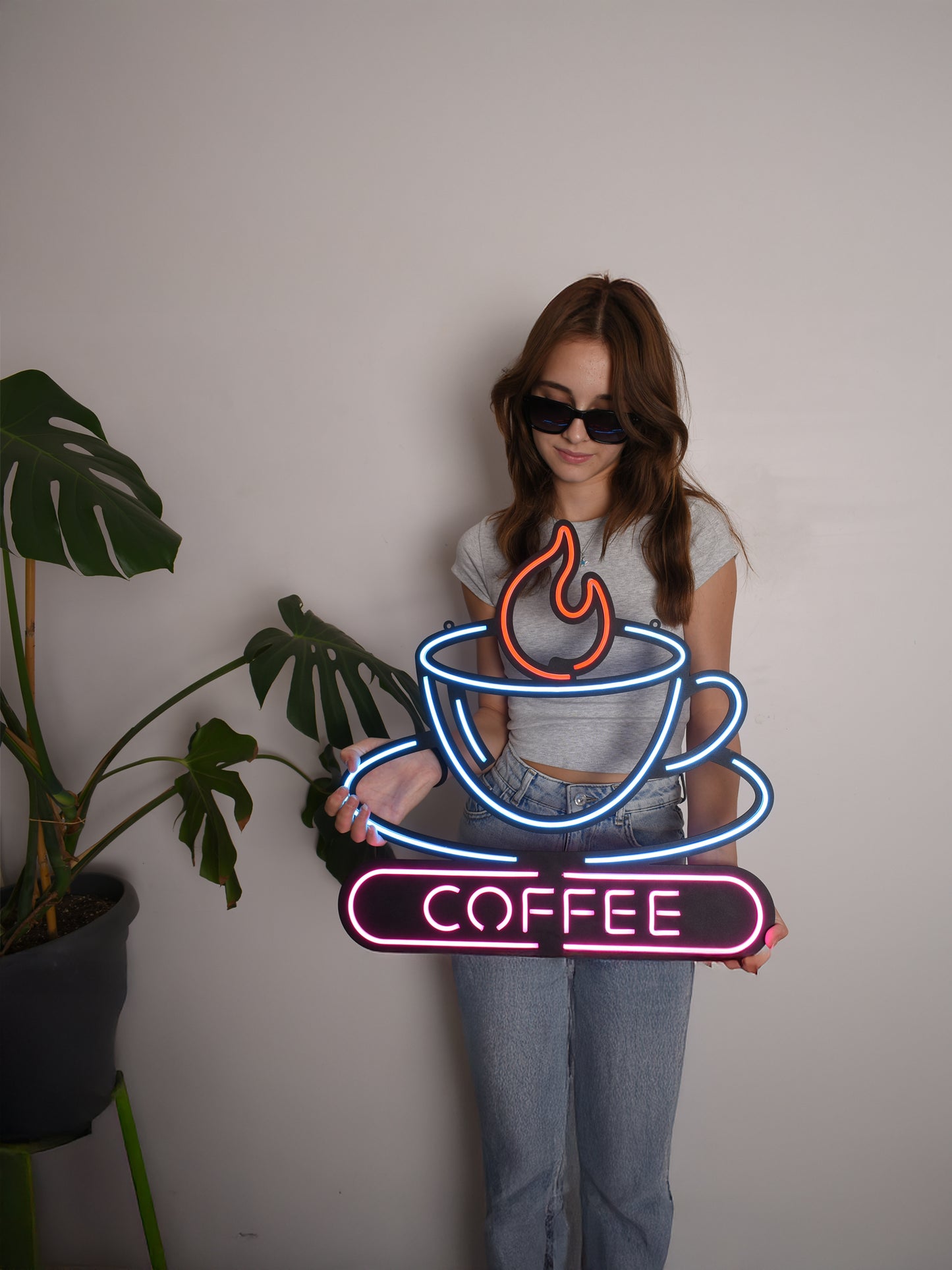Coffee Neon Tabela - Cafe Dekoru