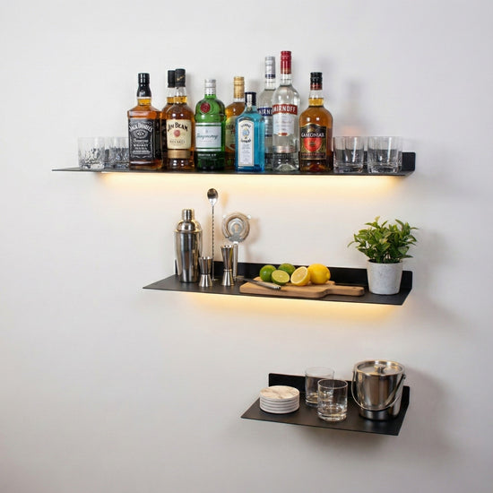 Modern Metal Bar Duvar Rafı