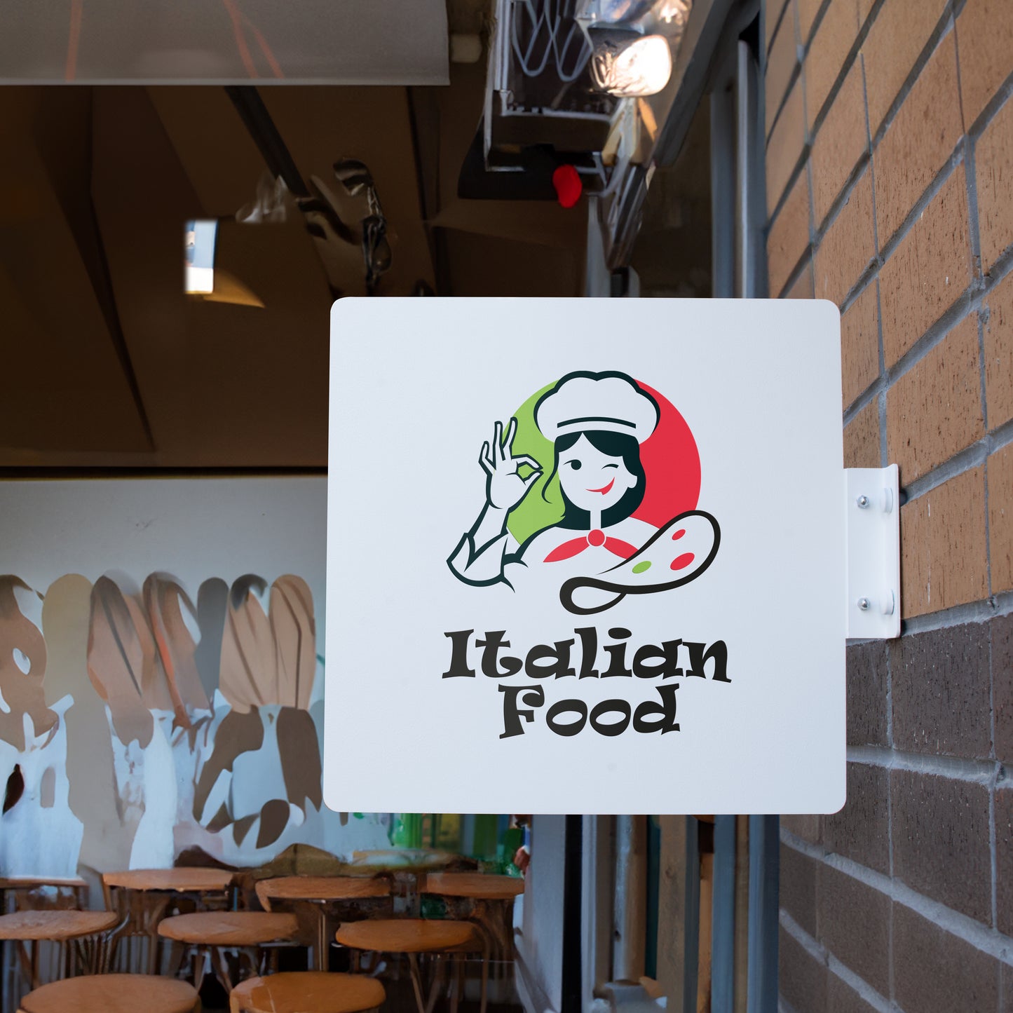 İşletmelere Özel Logolu Metal Tabela - Kare