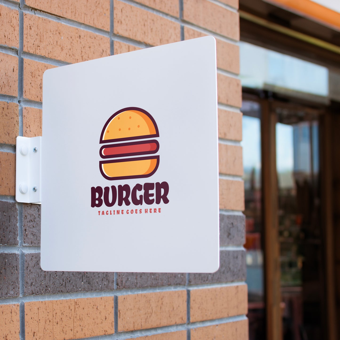 İşletmelere Özel Logolu Metal Tabela - Kare