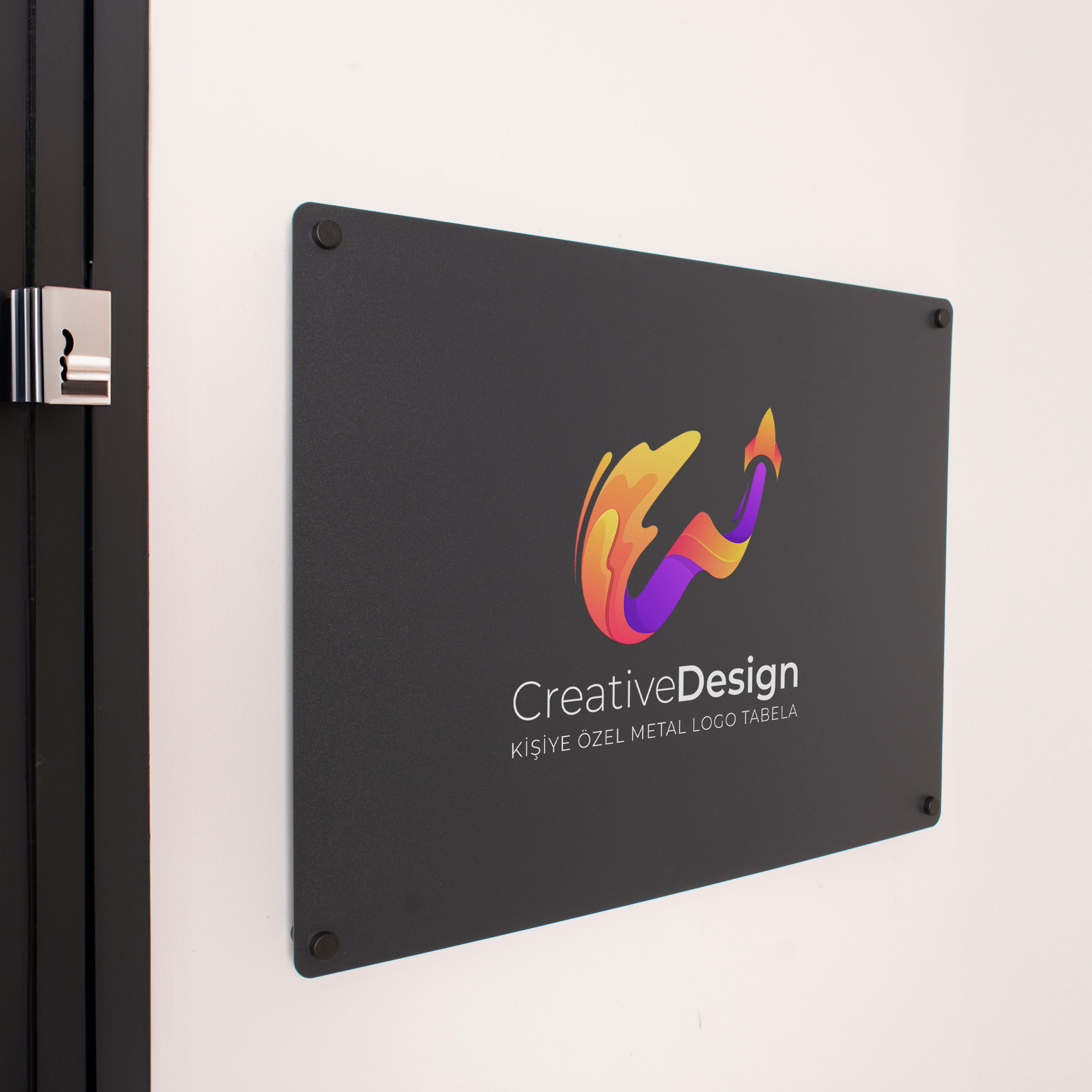 İşletmelere Özel Metal Logo Tabela