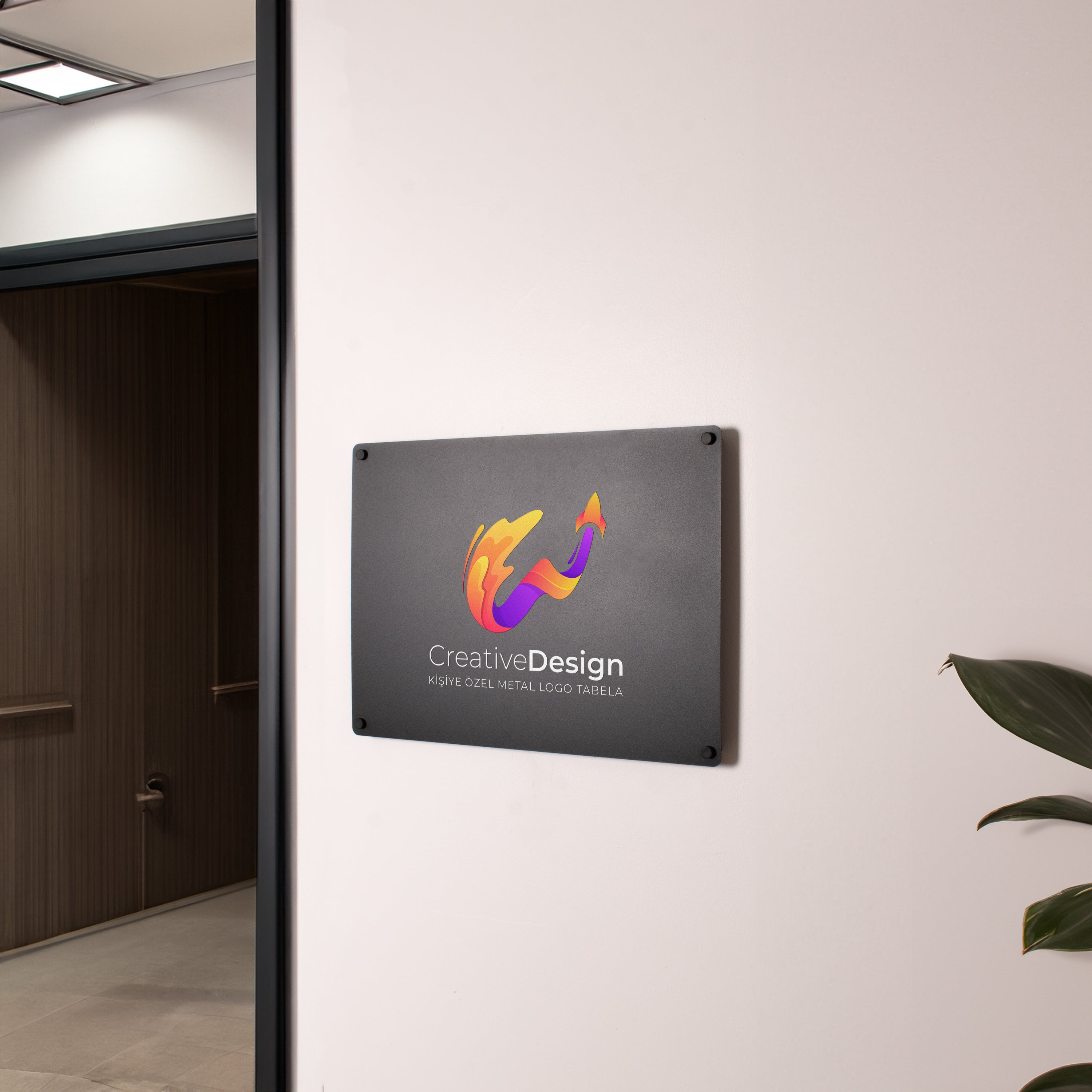 İşletmelere Özel Metal Logo Tabela