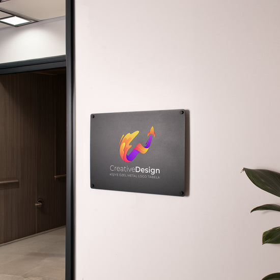 İşletmelere Özel Metal Logo Tabela