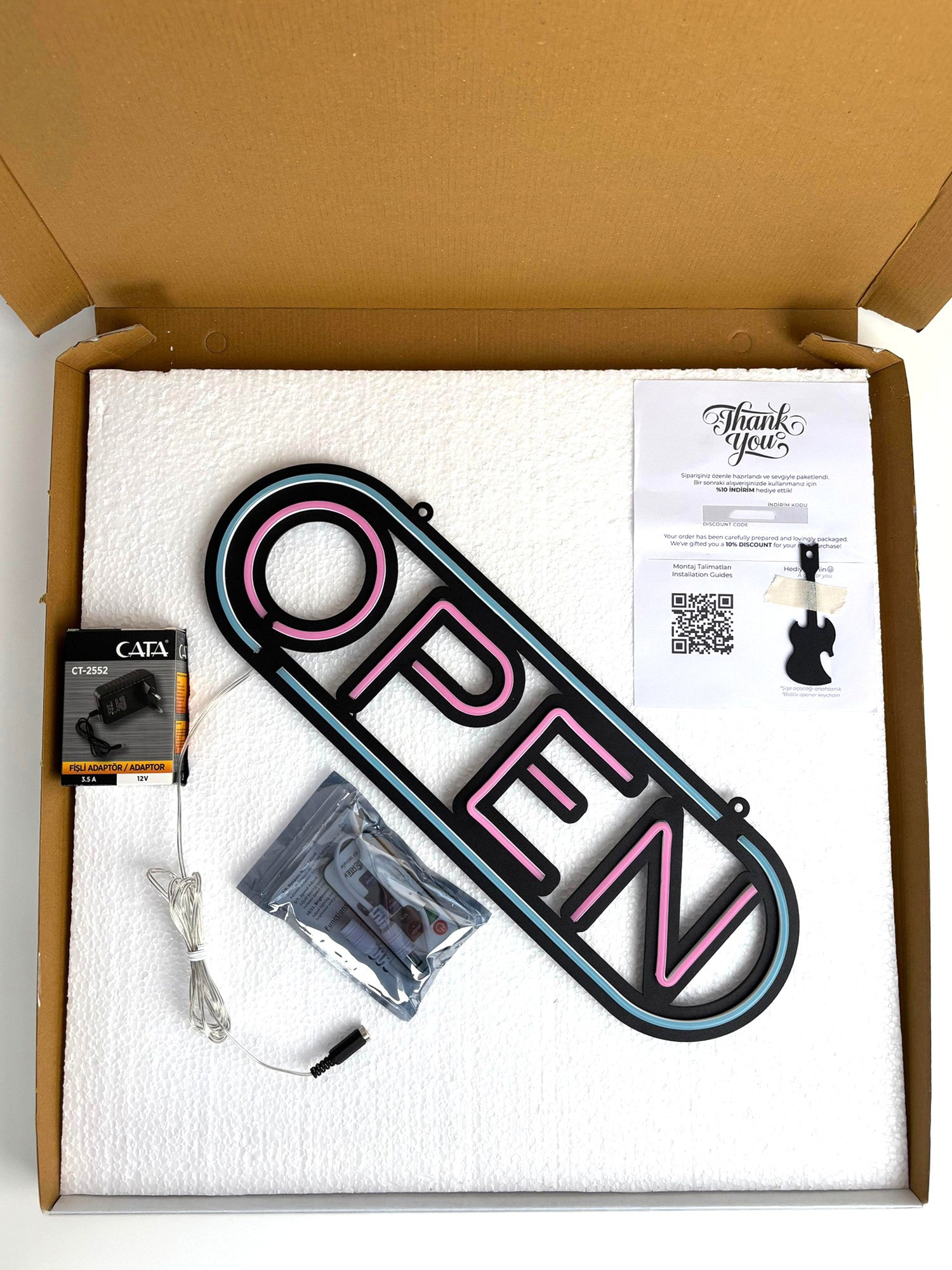 Open Neon Işık Klasik