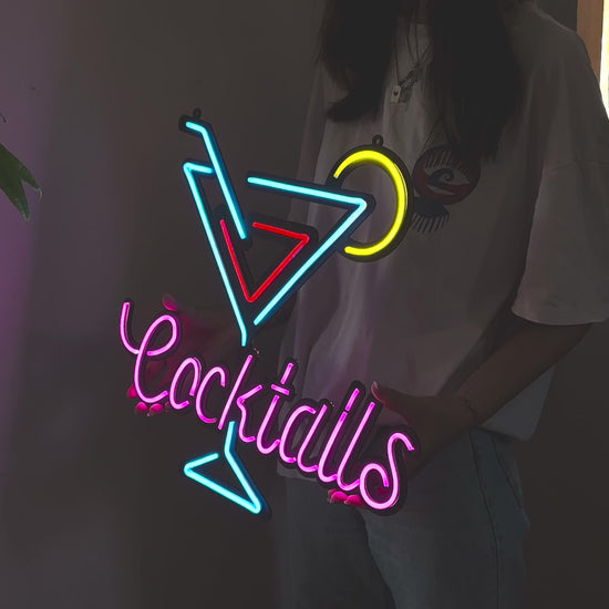 Cocktail Neon Tabela - Bar Dekoru